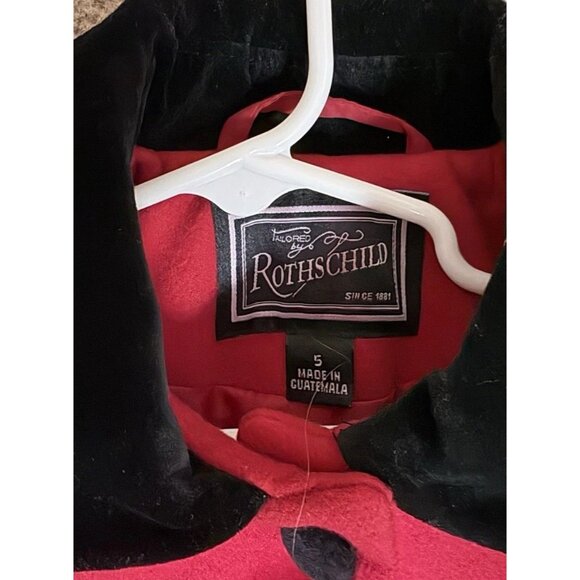 Vintage Tailored Rothschild 5 girls red wool coat And Coord Dress Size 4 - Picture 3 of 8